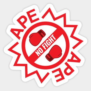 Ape No Fight Ape Boxing Gloves Red Sticker